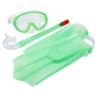 Speedo Kids Discovery Mask, Snorkel & Fin Set Green   Small / Medium