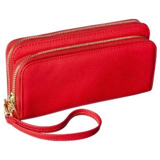 Merona Double Zip Around Wallet with Removable Wristlet Strap   Red
