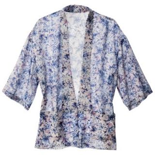 Mossimo Womens Sheer Kimono Jacket   Dark Floral Print L