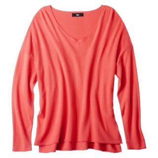 Mossimo Womens Plus Size V Neck Pullover Sweater   Red 1