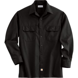 Carhartt Long Sleeve Twill Work Shirt   Black, XL Tall, Model S224