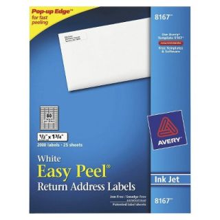 Avery 1/2 x 1 3/4 Inkjet Easy Peel Return Address Labels   White (2000 Per Pack)