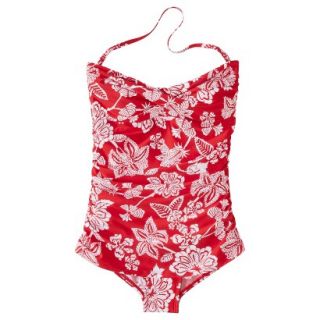 Clean Water Womens 1 Piece Floral Swimsuit  Red M