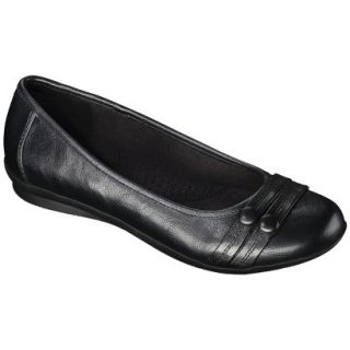 Womens Merona Maegan Comfort Ballet Flat with Buttons   Black 6.5
