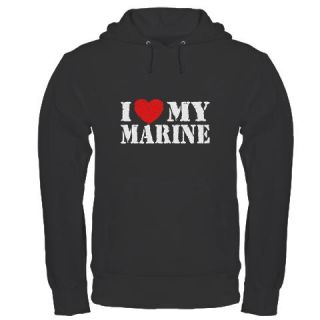  I Love My Marine Hoodie (dark)