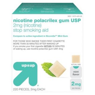 up&up Nicotine Polacrilex 2 mg Mint Gum  220 Count