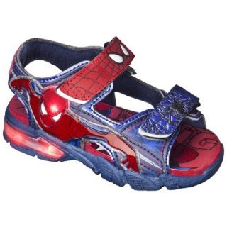 Toddler Boys Spiderman Light Up Footbed Sandals   Blue/Red 12