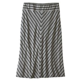 Pure Energy Womens Plus Size Knit Maxi Skirt   Black/Gray 3X
