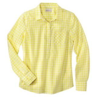 Merona Womens Popover Favorite Shirt   Lime Check   M