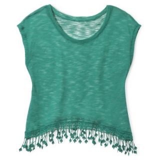 Xhilaration Juniors Knit Top with Fringe   Canal XL(15 17)