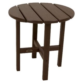 Polywood Round Patio Side Table   Dark Brown