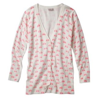 Merona Petites 3/4 Sleeve V Neck Cardigan Sweater   Pink Print XLP