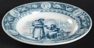 Wedgwood Ivanhoe (Blue/Gray) Rim Soup Bowl, Fine China Dinnerware   Not Flow Blu