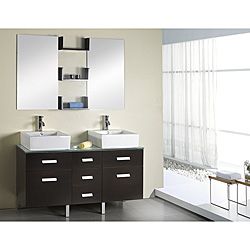 Virtu Virtu Usa Maybell 56 inch Double Sink Bathroom Vanity Set Espresso Size Double Vanities