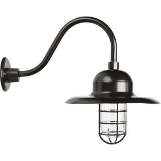 NPower Barn Light with Wall/Ceiling Sconce   13 Inch Diameter, Black
