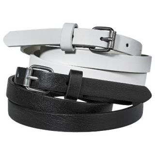 Mossimo Supply Co. Two Pack Skinny Belt   Black/White L
