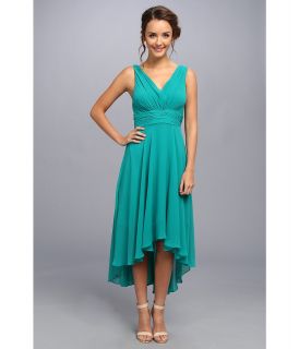 Ivy & Blu Maggy Boutique Sleeveless V Neck Hi Lo Hem Womens Dress (Green)