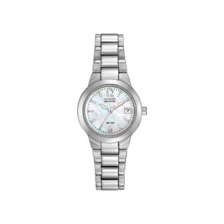 Citizen Eco Drive Womens Silver Tone Mother of Pearl Watch EW1670 59D