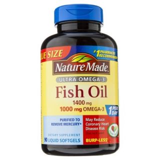 Nature Made Ultra Omega 3 Fish Oil 1400 mg Value Size Softgels   90 Count