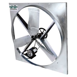 J & D Mfg. Panel Fan   50 Inch Diameter, 34,600 CFM, 3 Phase Motor, 3 Wing