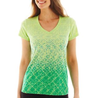 Made For Life Short Sleeve Ombré Graphic Tee, Green/Blue, Womens
