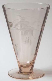 Unknown Crystal Unk1290 Iced Tea   All Pink,Cut Fuchsia Design, Smooth Stem