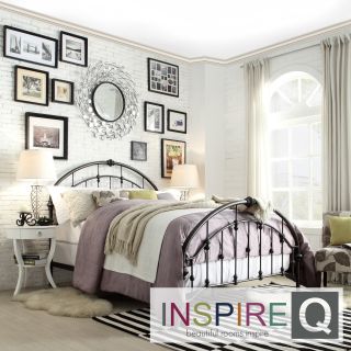 Inspire Q Lacey Round Curved Double Top Arches Victorian Iron Metal Bed