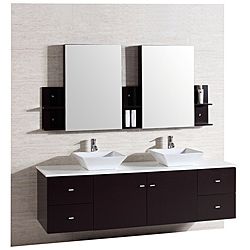 Kokols Kokols 72 inch Double Sink Vanity With Mirror And Faucets Black Size Double Vanities