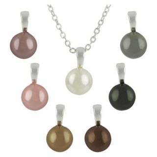 Interchangeable Simulated Pearl Chain Pendant Set of 7   Multicolor (18)