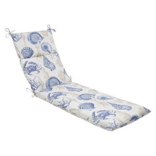 Outdoor Chaise Lounge Cushion   Blue/Tan Sealife
