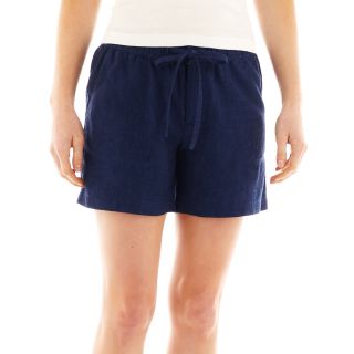LIZ CLAIBORNE Linen Shorts, Indigo, Womens