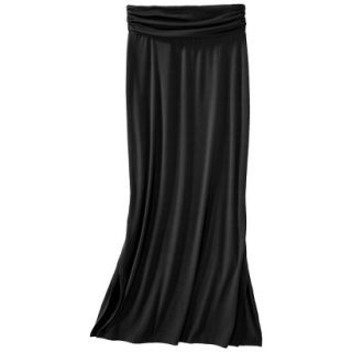 Merona Womens Knit Maxi Skirt w/Ruched Waist   Black   S