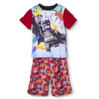 The Lego Movie Boys Batman 2 Piece Short Sleeve Pajama Set   L RED