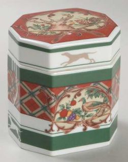 Noritake Royal Hunt Small Household Box, Fine China Dinnerware   Green Band, Fru