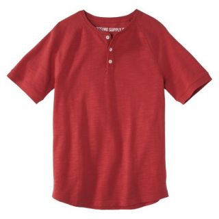 Mossimo Supply Co. Mens Short Sleeve Henley   Creole Red S