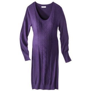 Liz Lange for Target Maternity Long Sleeve Cable Sweater Dress   Purple XL
