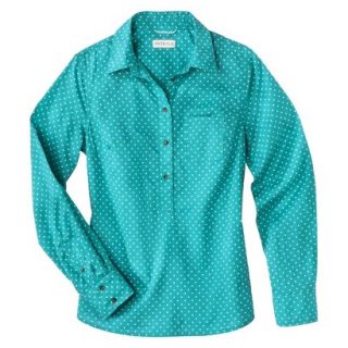 Merona Womens Popover Favorite Shirt   Turquoise Print   M