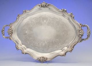 Reed & Barton Victorian (Silverplate, Hollowware) Large Silverplate Waiter Tray