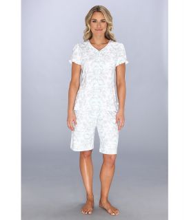 Karen Neuburger Poetry S/S Cardigan Bermuda Set Womens Pajama Sets (White)