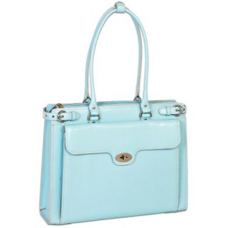 McKleinUSA Winnetka Leather Ladies Briefcase with Removable Sleeve   Aqua Blue