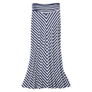 Merona Womens Knit Maxi Skirt   Blue Chevron   L