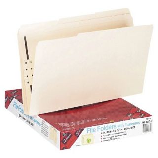 Smead Manila Folders with One Fastener, 1/3 Cut, Top Tab, Legal   50 Per Box