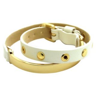 Womens Fashion Wrap Bracelet   Gold/White