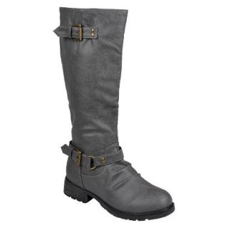 Womens Bamboo By Journee Buckle Boots   Grey 6