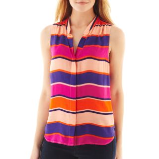 Sleeveless Shirt   Petite, Vbrnt Fuchsia Strp