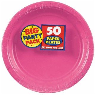 Bright Pink Big Party Pack Dinner Plates
