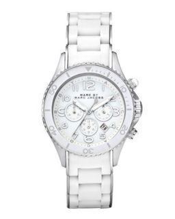 Rock Silicone Chronograph Watch, White