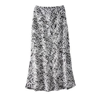 Mossimo Womens Side Slit Maxi Skirt   Ebony Print XXL