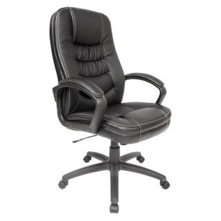 Office Chair Twin Cushion Bonded Leather Executive Chair   Black
