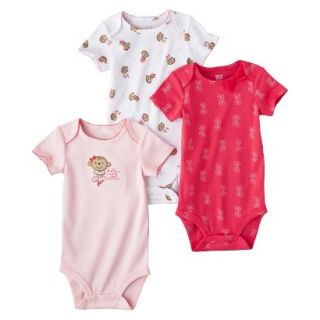 Just One YouMade by Carters Newborn Girls 3 Pack Bodysuit   Pink 9 M